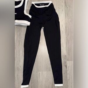 SET Active Black Leggings with White Trim
